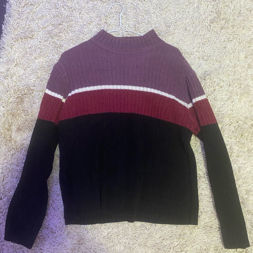 Striped Purple Turtleneck